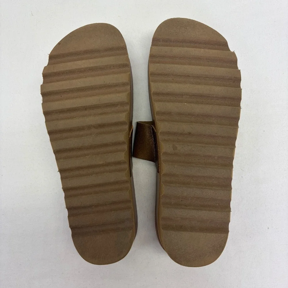 Reef Cushion Sol Hi Sandals Womens 9 Bronze Metallic Cork Platform Flip Flops